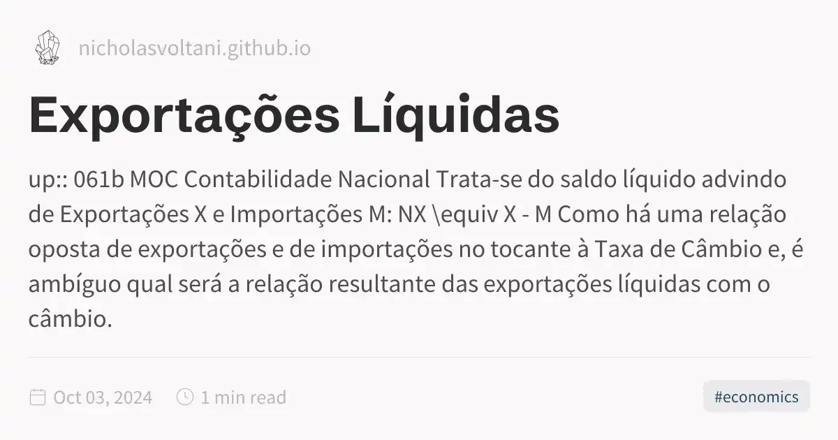 Exportações Líquidas