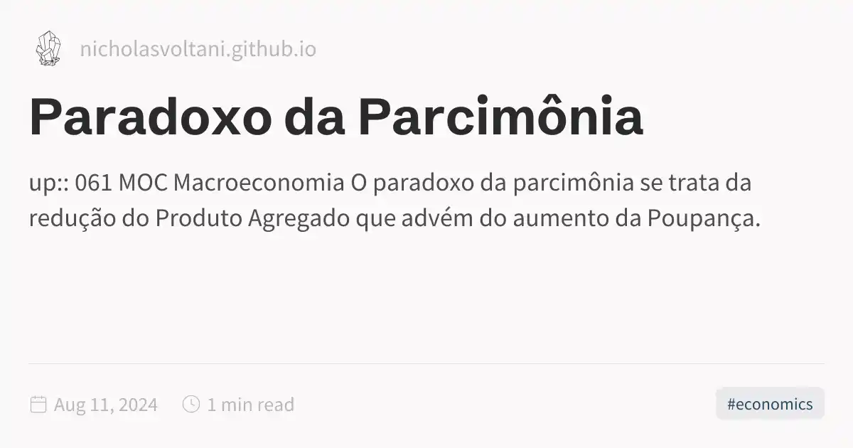 Paradoxo da Parcimônia