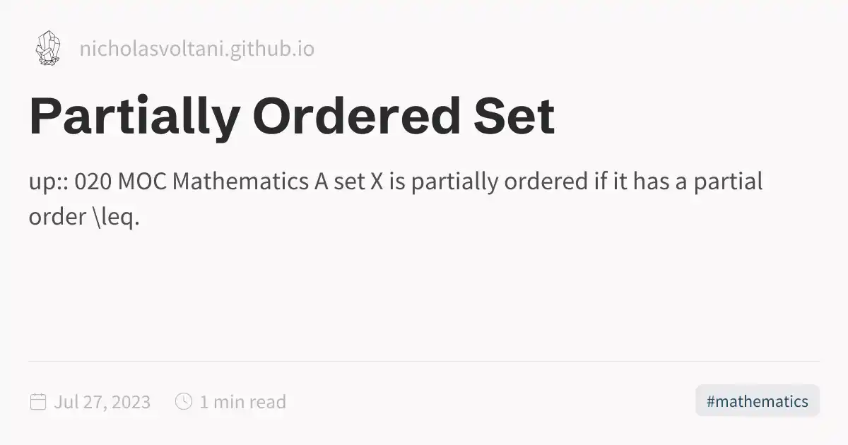 Partially Ordered Set