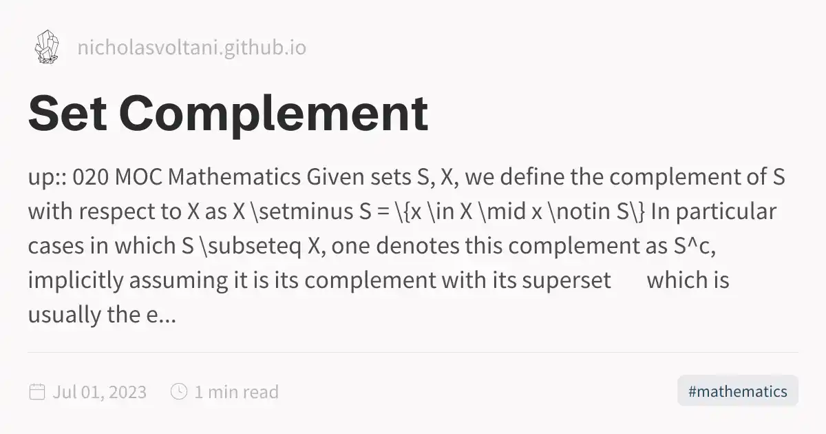 Set Complement