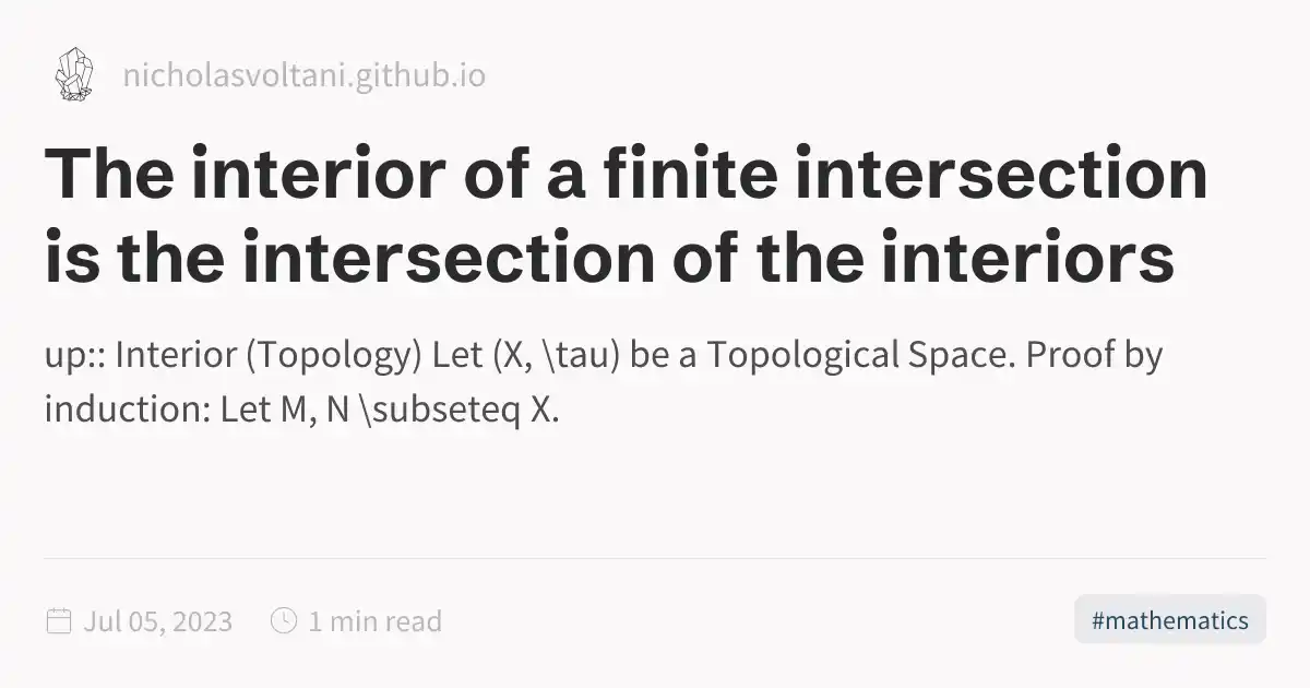 The interior of a finite intersection is the intersection of the interiors